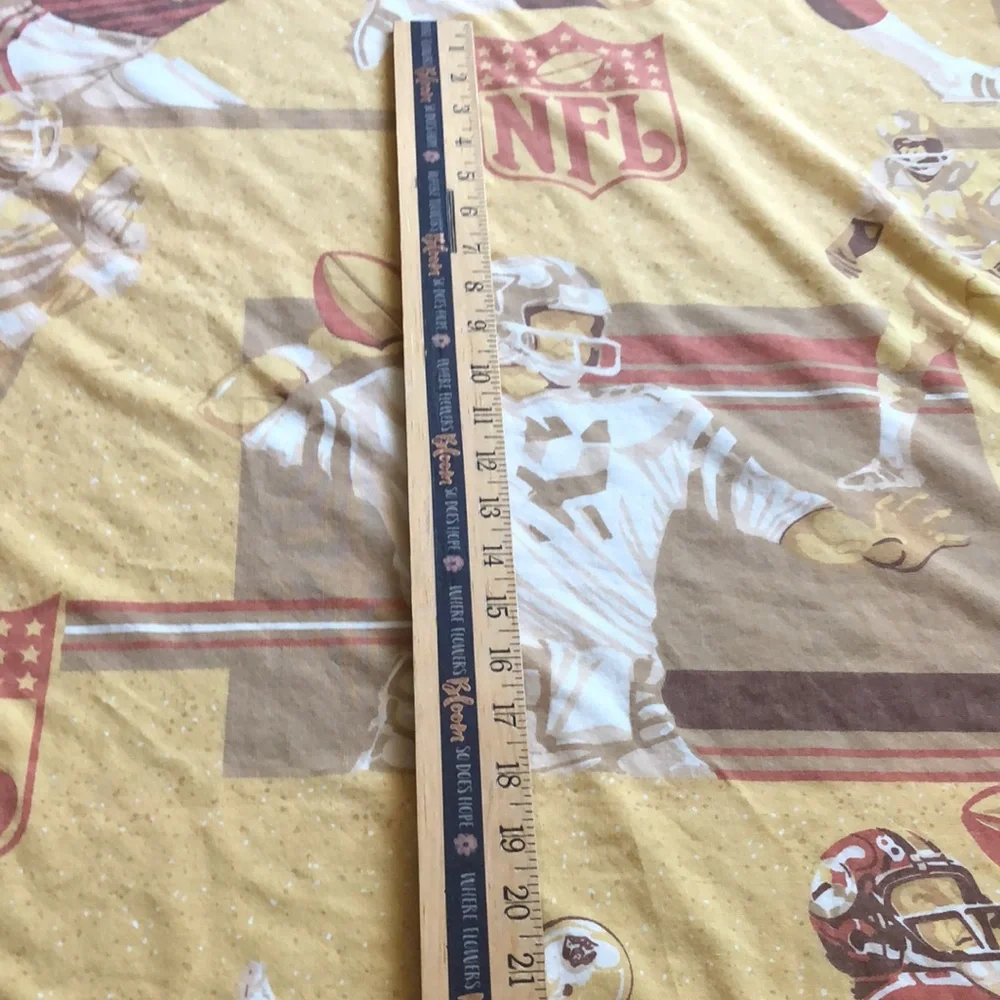 NFL Football VTG Brown Flat Sheet Vintage Football Bedding NFL 1980s NFL